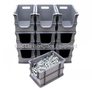 Heavy Duty Stacking Euro Box 30cm 7 Litre Open Front